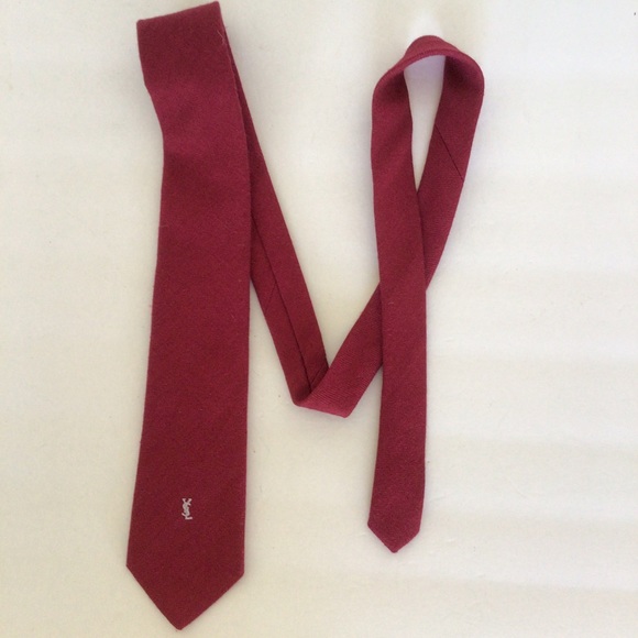 YVES SAINT LAURENT RED TIE NWT VINTAGE - Picture 9 of 9